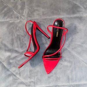 Red 1 heels from fashion Nova! Never worn outside! Only inside for pics❤️‍🔥🪩